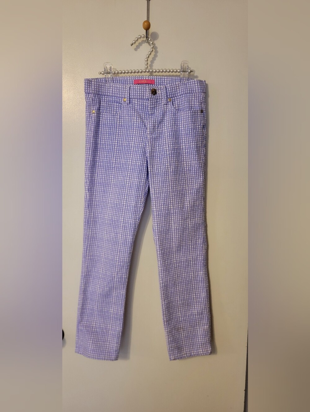 Lilly Pulitzer South Ocean High Rise Gingham Verbena Light Lilac